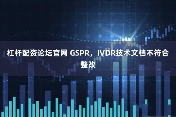 杠杆配资论坛官网 GSPR，IVDR技术文档不符合整改
